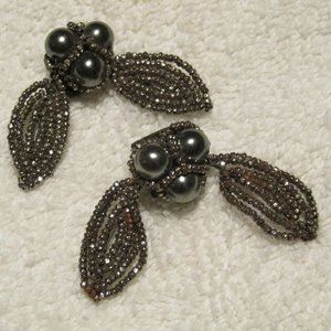 Vintage Shoe Clip-on Jewelry. Silver beads